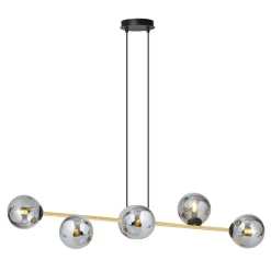 Dekorative Hängelampe Kugelschirm Rauchglas Metall ALOISIO