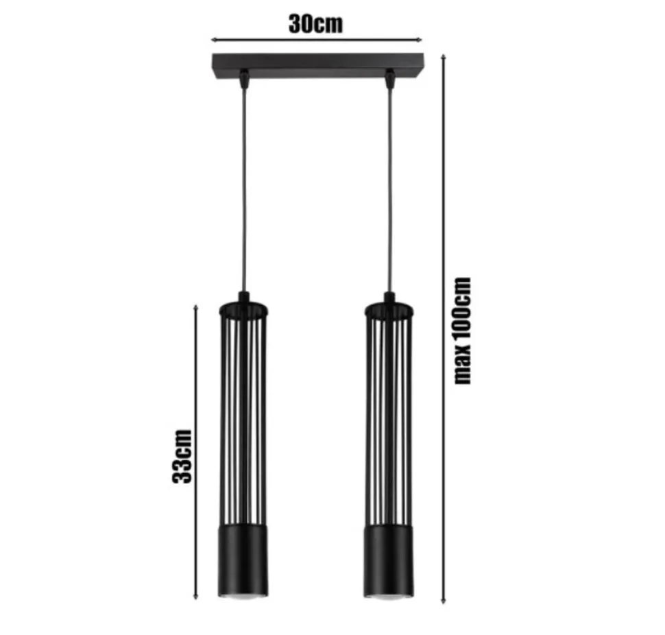Dekorative Hängelampe Metall GU10 35 cm lang Schwarz