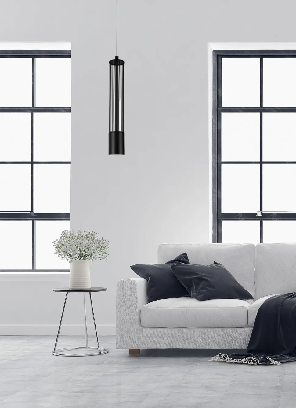 Dekorative Hängelampe Metall GU10 Ø10 cm rund Schwarz