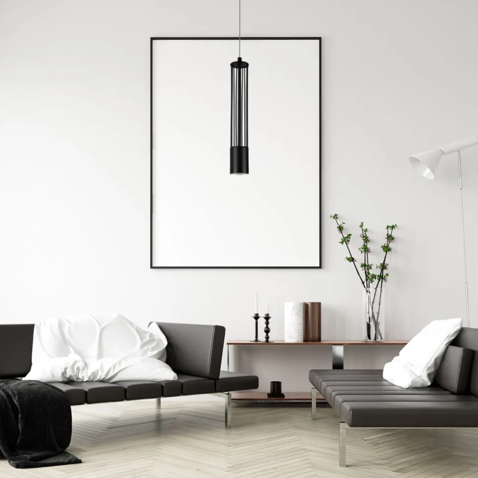 Dekorative Hängelampe Metall GU10 Ø10 cm rund Schwarz