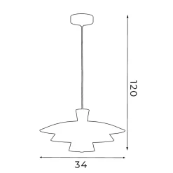 Dekorative Hängelampe Weiß Schwarz Ø34 cm E27 Modern