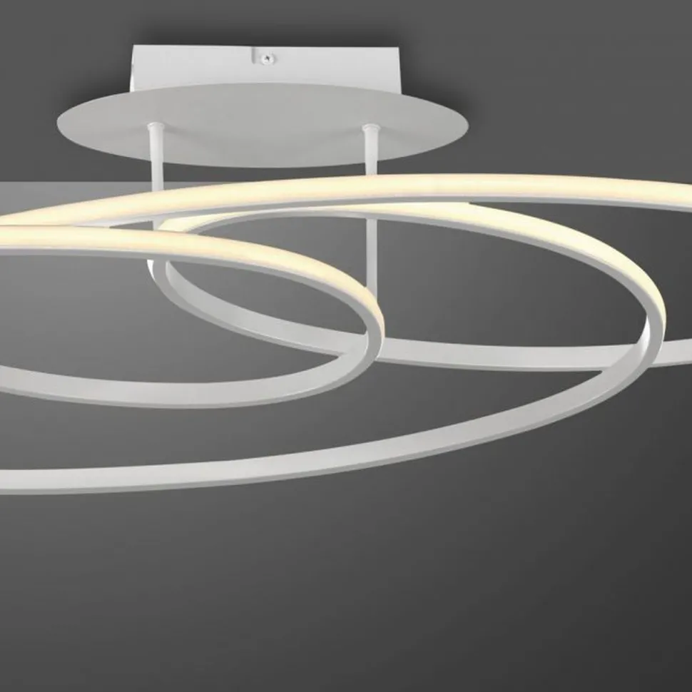 Dekorative LED Deckenleuchte Metall Weiß 3000 K Ringe