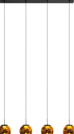 Dekorative LED Hängelampe in Schwarz Bernstein 3000 K