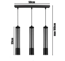 Dekorative Pendelleuchte Metall GU10 55 cm lang Schwarz