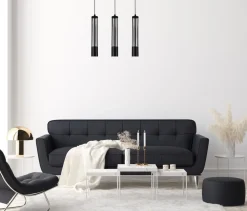 Dekorative Pendelleuchte Metall GU10 55 cm lang Schwarz