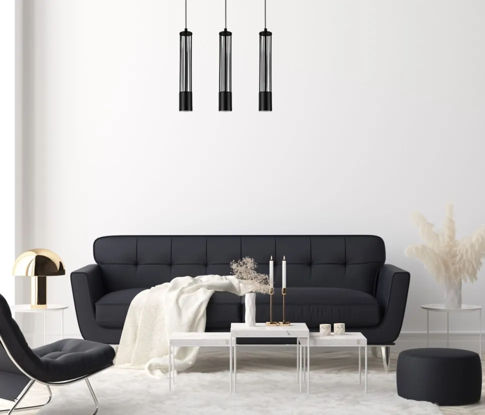 Dekorative Pendelleuchte Metall GU10 55 cm lang Schwarz