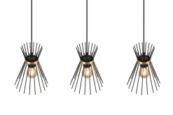 Dekorative Pendelleuchte Schwarz Gold E27 82 cm lang