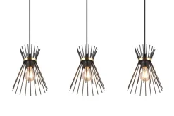 Dekorative Pendelleuchte Schwarz Gold E27 82 cm lang