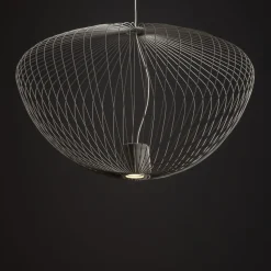 Dekorative Pendelleuchte Metall Seidengrau GU10 L:70 cm