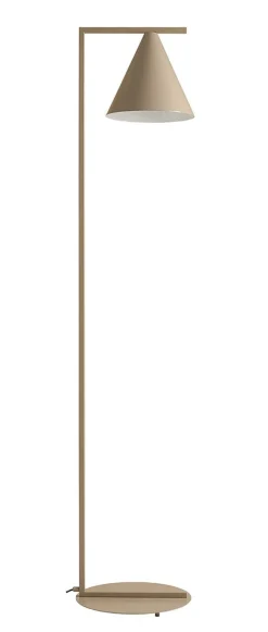 Dekorative Stehlampe Beige Metall Kegel E27 165 cm hoch