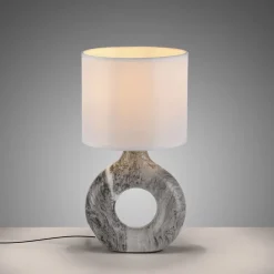 Dekorative Tischlampe Keramik Stoff 30 cm E27 blendarm