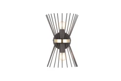 Dekorative Wandleuchte Schwarz Gold E27 H:31 cm 2-flmg