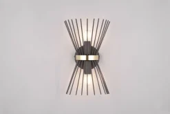 Dekorative Wandleuchte Schwarz Gold E27 H:31 cm 2-flmg