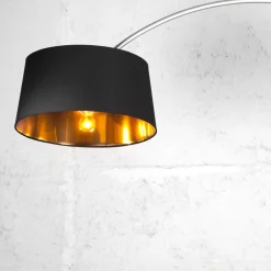 Design Bogenlampe BANGO 195 cm Schwarz Wohnzimmer