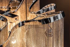 Design Pendelleuchte RIRRE Metall Ketten Silber Esstisch