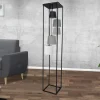 Design Stehlampe Wohnzimmer Schwarz Grau 180cm DJERE