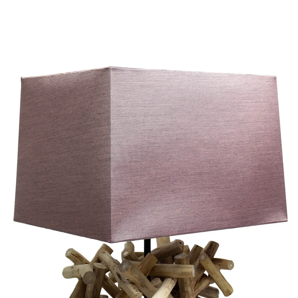 Design Tischleuchte Treibholz Stoff dekorativ Wohnzimmer