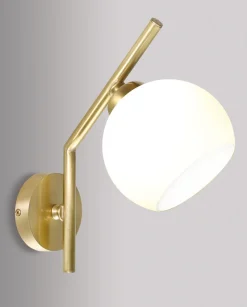 Design Wandlampe Messing Glas TRIVIA Schlafzimmer