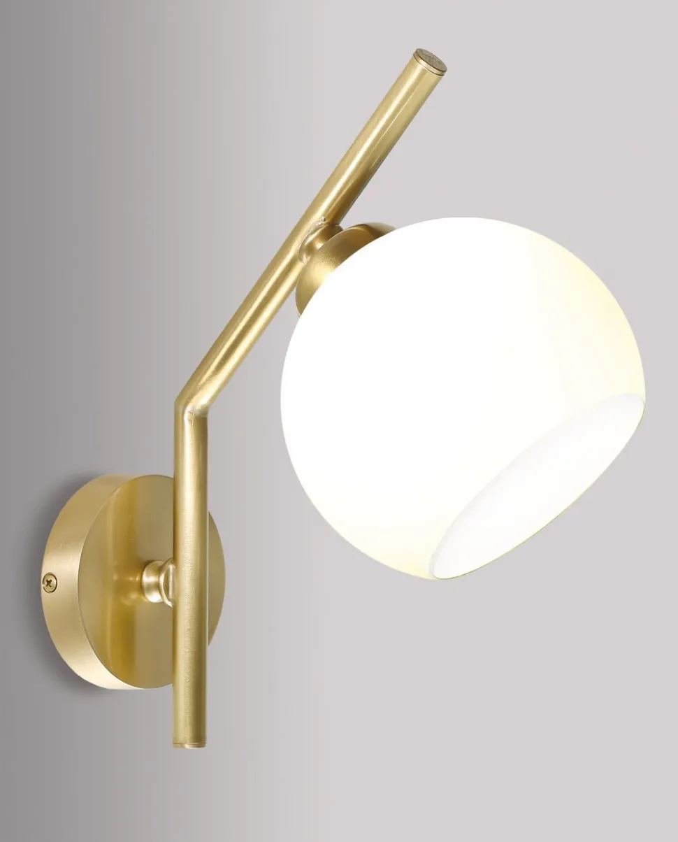 Design Wandlampe Messing Glas TRIVIA Schlafzimmer