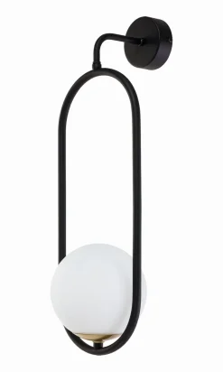 Design Wandleuchte Schwarz Weiß Glas NAESALA Flur