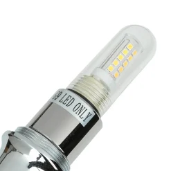 Designer Badleuchte LED aus Messing Glas IP44 in Chrom