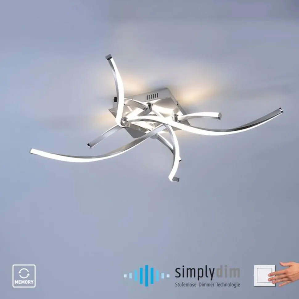 Dimmbare LED Deckenlampe in Stahl L:78 cm 27 W 2400 lm