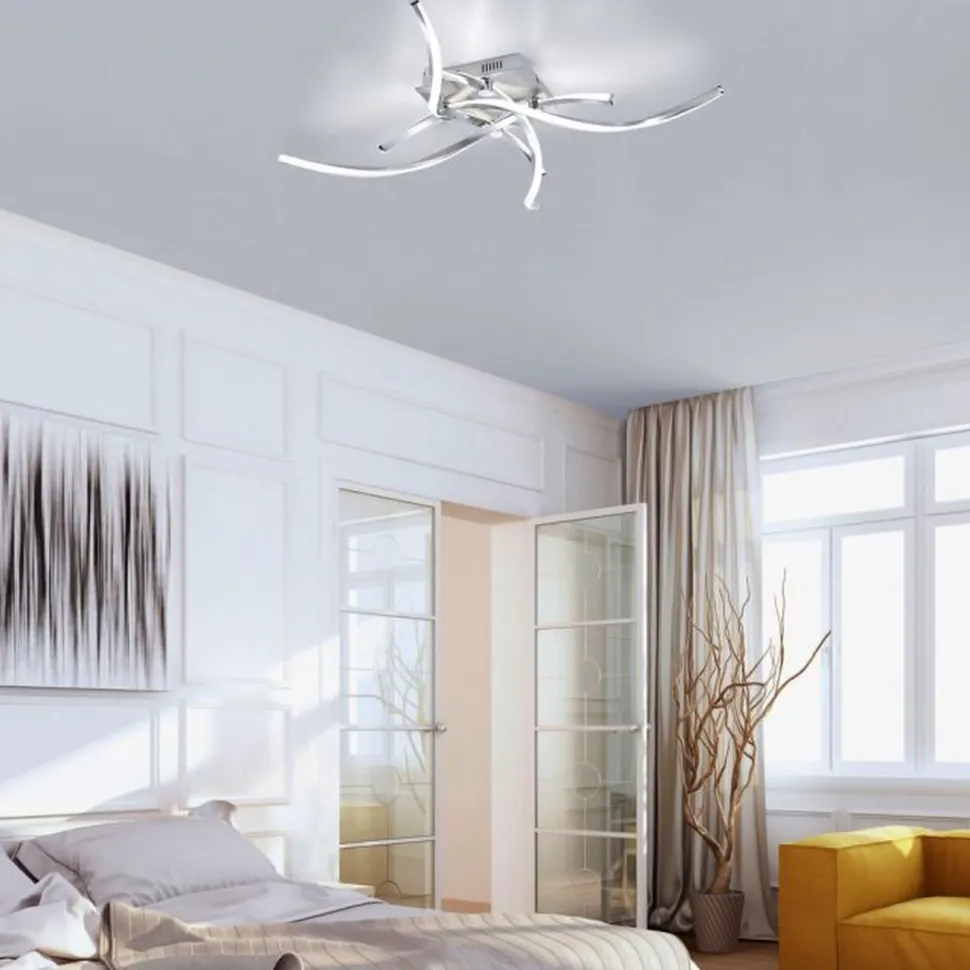 Dimmbare LED Deckenlampe in Stahl L:78 cm 27 W 2400 lm