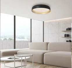 Dimmbare LED Deckenlampe Schwarz Gold Ø57 cm 3850 lm