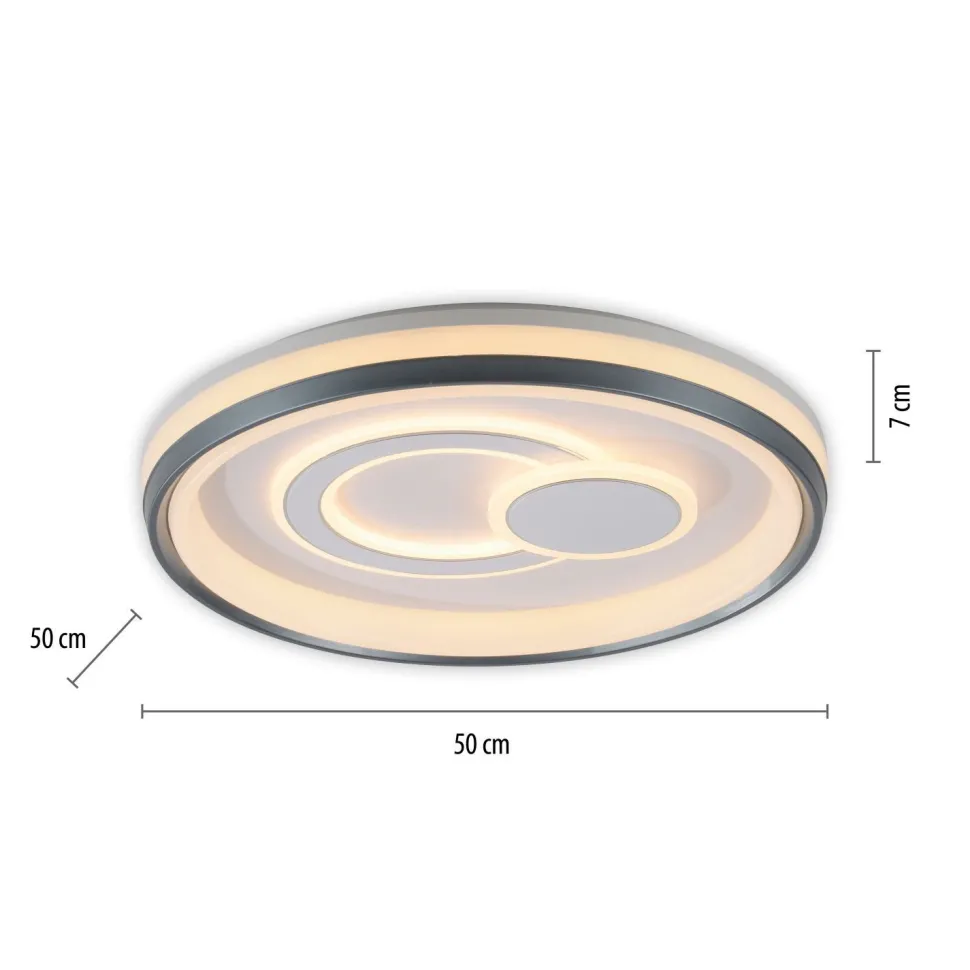 Dimmbare LED Deckenlampe Weiß Ø50 cm rund 3000 K 35 W