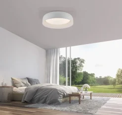 Dimmbare LED Deckenlampe Weiß Metall Ø40 cm 2700-5000 K