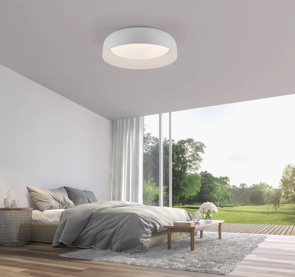 Dimmbare LED Deckenlampe Weiß Metall Ø40 cm 2700-5000 K