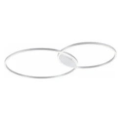 Dimmbare LED Deckenlampe Ringe in Aluminium L:124,5 cm