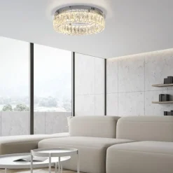 Dimmbare LED Deckenlampe in Chrom Acrylglas Ø40 cm 22 W