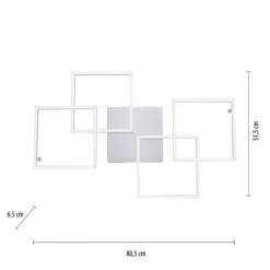 Dimmbare LED Deckenlampe Modern 80 cm 4424 lm in Stahl