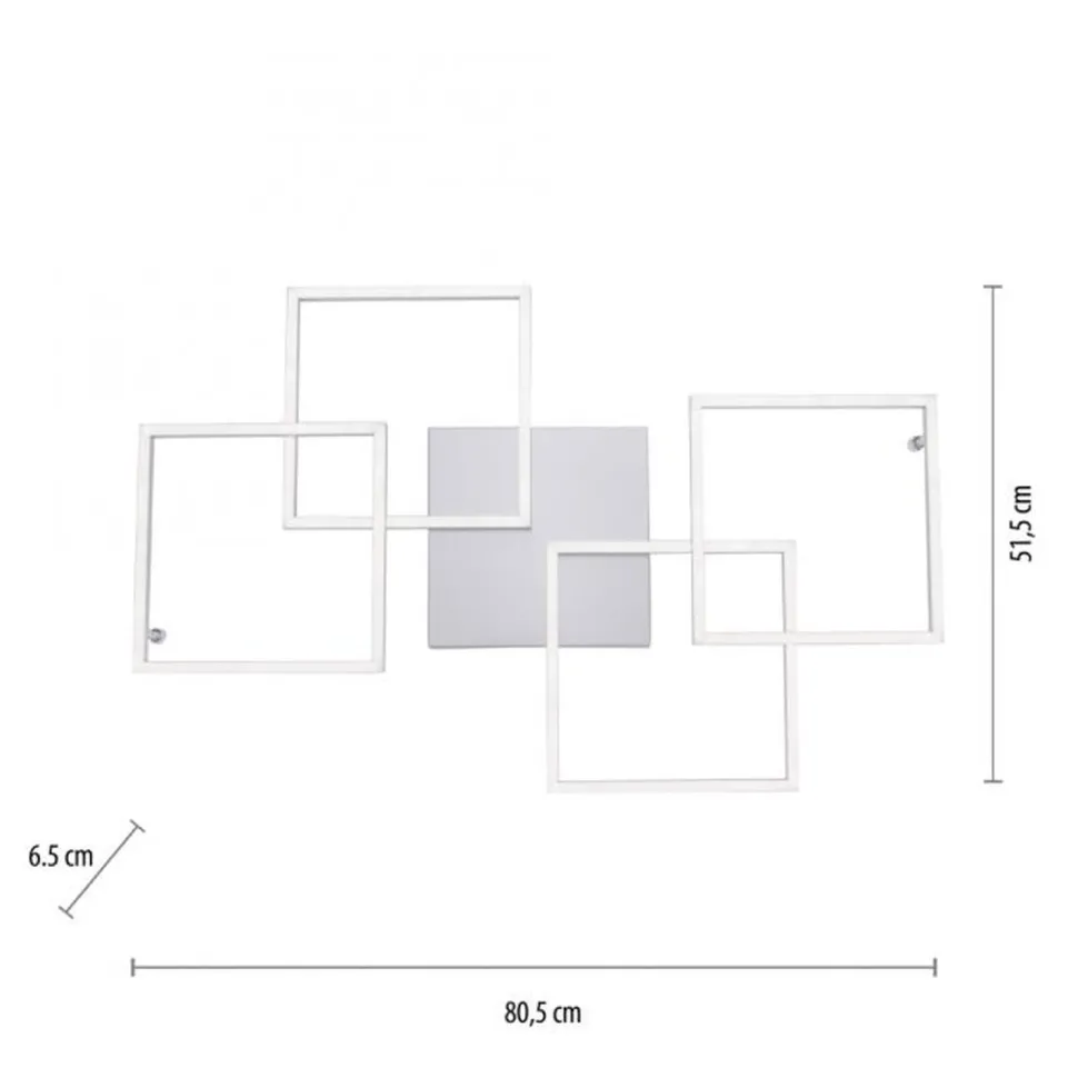 Dimmbare LED Deckenlampe Modern 80 cm 4424 lm in Stahl