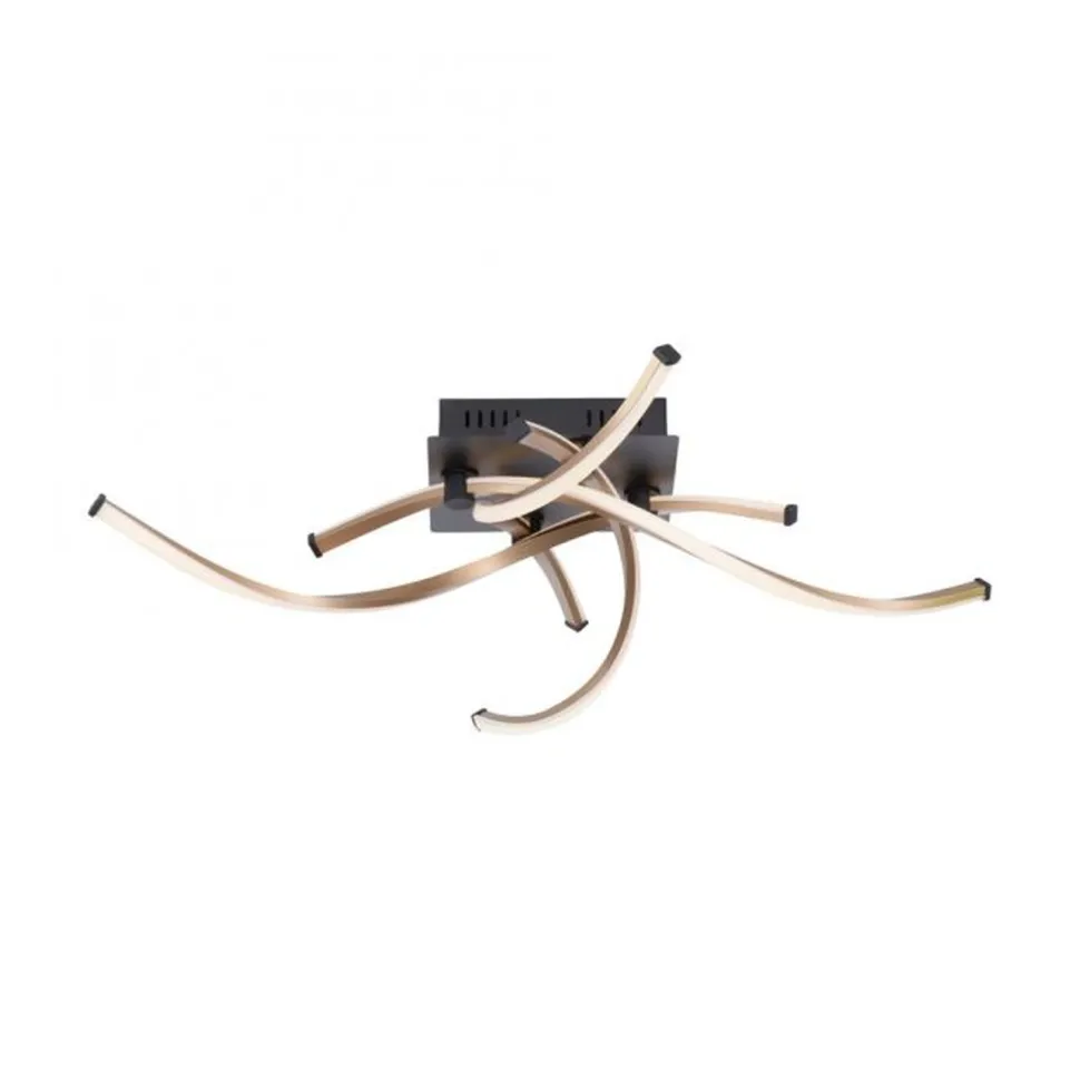 Dimmbare LED Deckenlampe Schwarz Gold L:78 cm 4220 lm