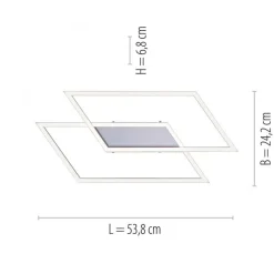 Dimmbare LED Deckenlampe L:53 cm Memory 24 W in Stahl