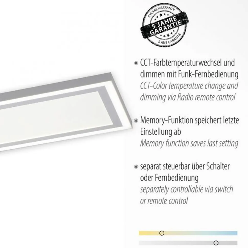 Dimmbare LED Deckenleuchte Fernbedienung 32 W 110 cm