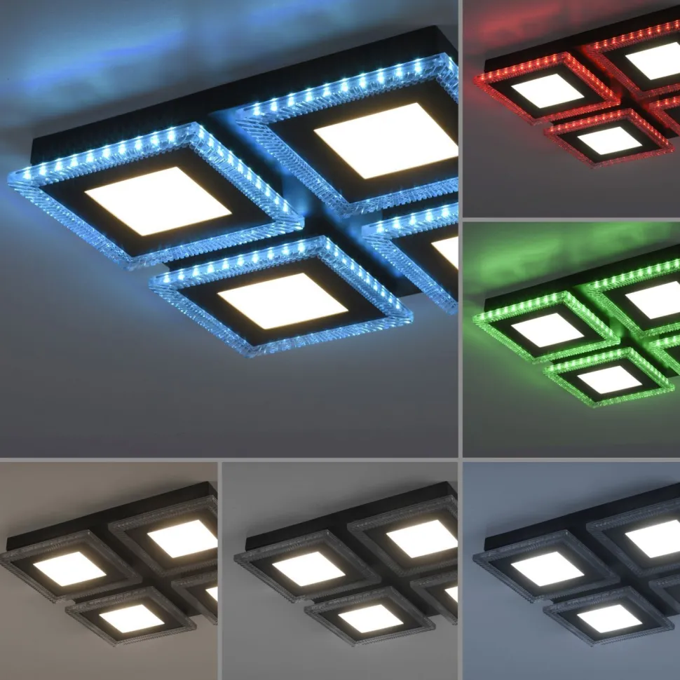 Dimmbare LED Deckenleuchte RBG Licht 17 W Fernbedienung