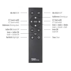 Dimmbare LED Deckenleuchte Fernbedienung 54 W 121,4 cm