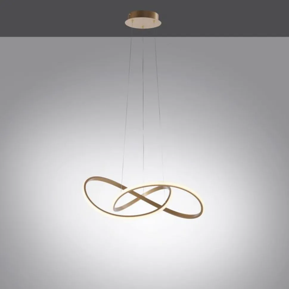 Dimmbare LED Hängeleuchte in Messing 3000 K L:57 cm