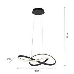Dimmbare LED Hängeleuchte Metall Schwarz 3000 K L:57 cm