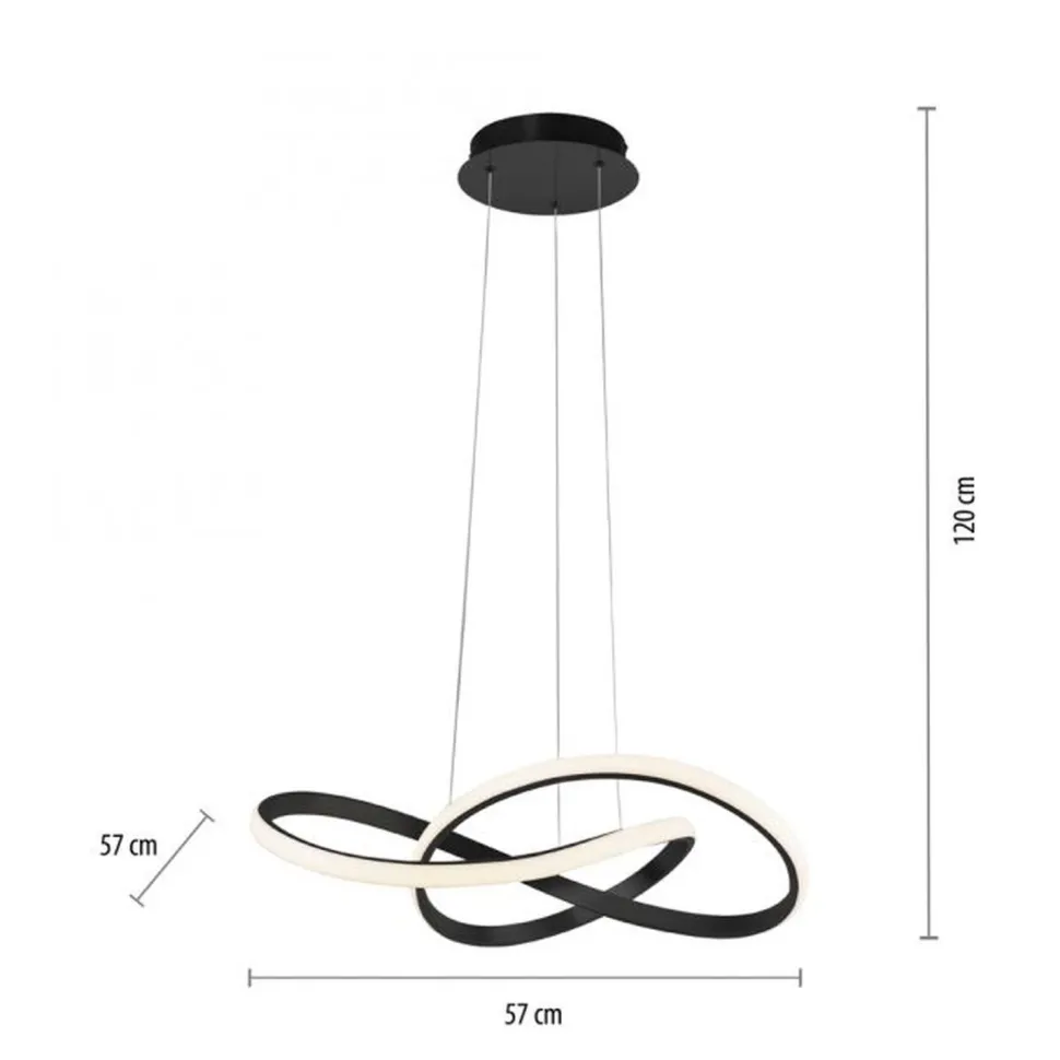 Dimmbare LED Hängeleuchte Metall Schwarz 3000 K L:57 cm