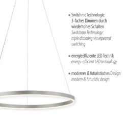Dimmbare LED Pendelleuchte in Aluminium Ø58,5 cm 3000 K
