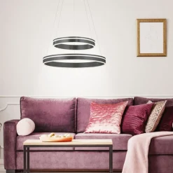 Dimmbare LED Pendelleuchte Ø59 cm 7300 lm Anthrazit