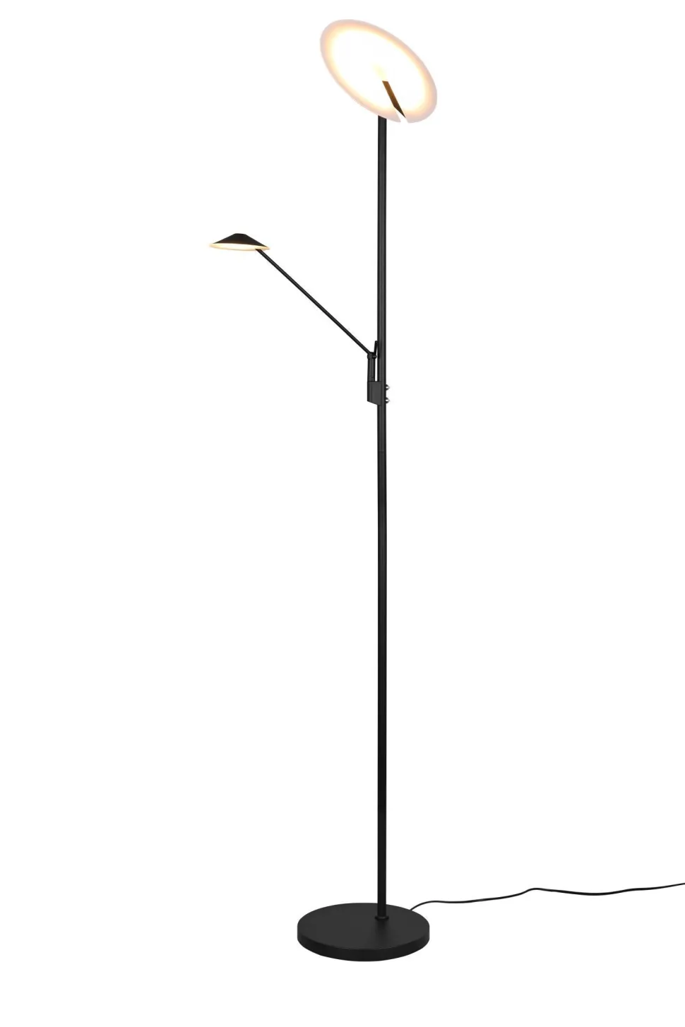Dimmbare LED Stehlampe flexibel 180 cm Schwarz Lesen