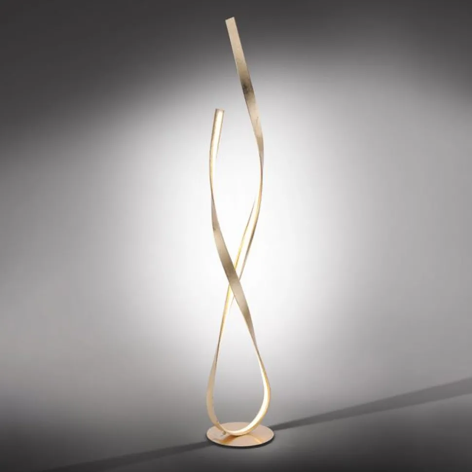 Dimmbare LED Stehlampe in Blattgold 140 cm 3000 K 26 W