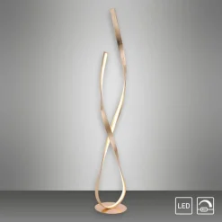 Dimmbare LED Stehlampe in Blattgold 140 cm 3000 K 26 W