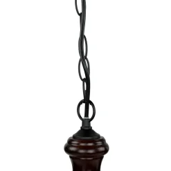 Echt-Holz Kronleuchter Metall Glas 3-flmg Landhaus