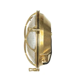 Echt-Messing Außenwandleuchte SERIFOS Riffelglas